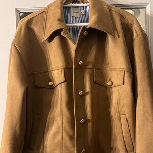 Maeve Faux-Suede Trucker Jacket from Anthropologie